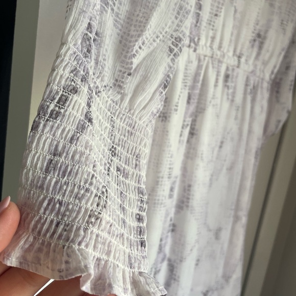 NET White House black market lilac purple and white button knee midi dress - Picture 3 of 8